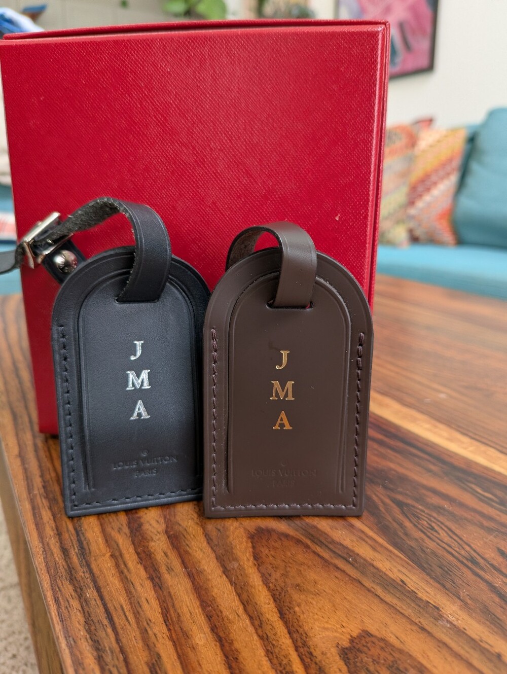 Louis Vuitton Monogram Leather Luggage Tags Duo JMA